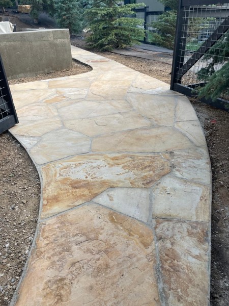 Stone walkway path landscaping